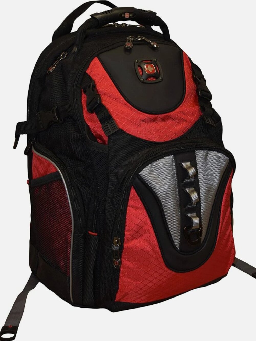SWISSGEAR ® Maxxum Double Zipper Backpack 16" Laptop Pocket Black Red Heavy Duty